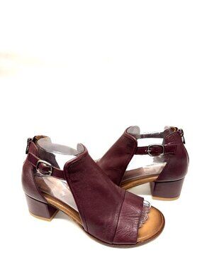MIZ MOOZ WOMEN'S ANKLE STRAP LEATHER SHOOTIE SANDALS WINE 37EU / 7US # T-77